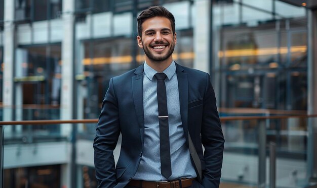 a man in a suit smiles and smiles