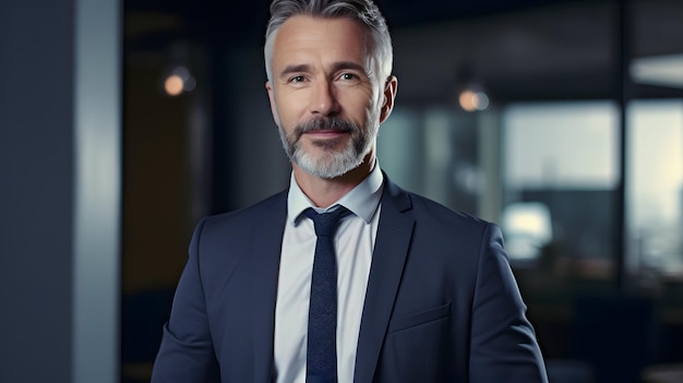 A man in a suit stands in a bar with a window behind him.