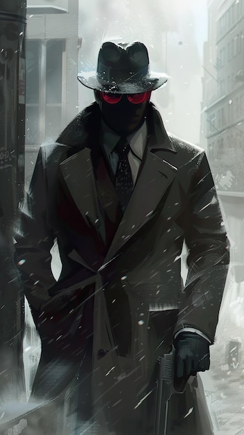 a man in a suit and tie is walking in the snow