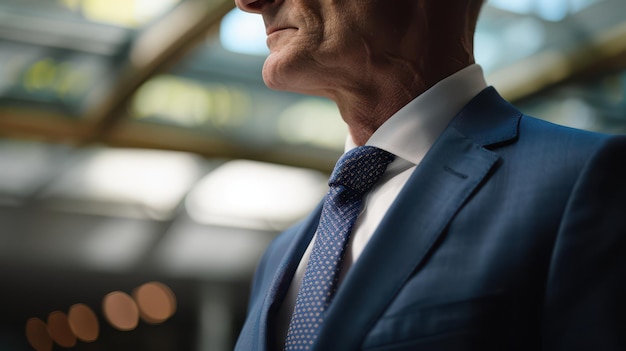 a man in a suit and tie looking away