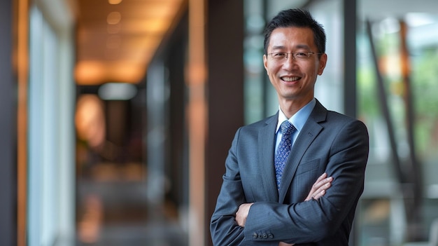 a man in a suit with a blue tie and a tie