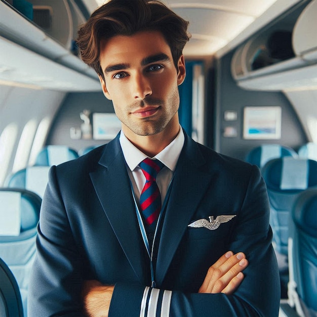 a man in a suit with his arms crossed in front of him