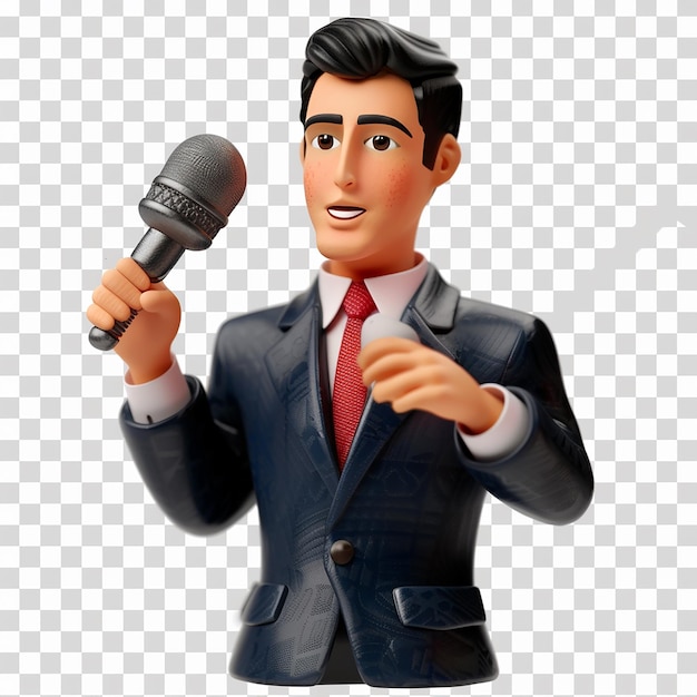 Photo a man in a suit with a microphone in his hand