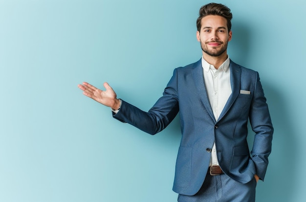 a man in a suit with the name  on the back of his shirt