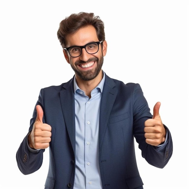 A man in a suit with the thumbs up.