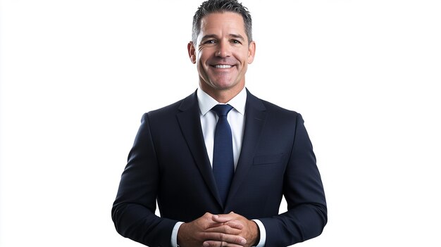 Photo a man in a suit with a white background