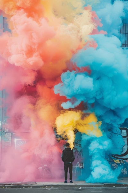 a man in a suit with the word quot blue smoke quot on the side