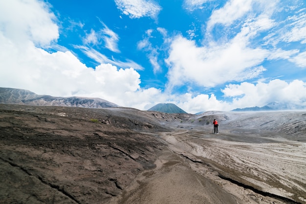 Man take photo Landscape Sky on the Mount Bromo