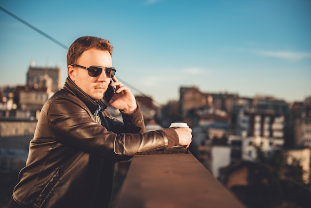 Man talking on the  phone