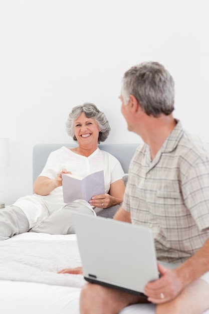 Man talking with his wife