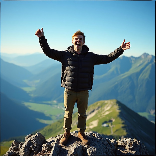 Man at the top of the hill looking away