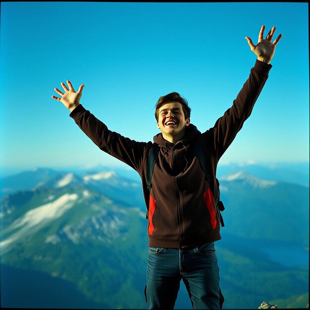 Man at the top of the hill looking away