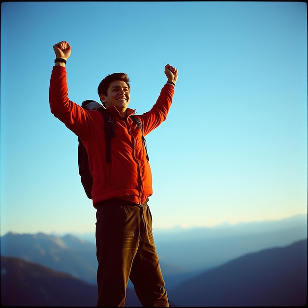 Man at the top of the hill looking away