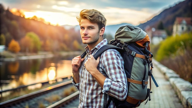 Man Traveling with Bag