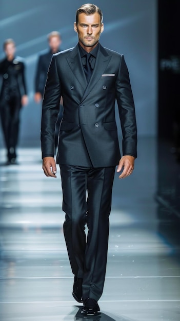 Man in Tuxedo Walking Down Runway