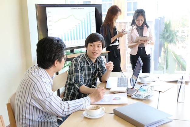 Man Typing Keyboard Laptop Hand. Business Team Working Startup modern Officeworkmates