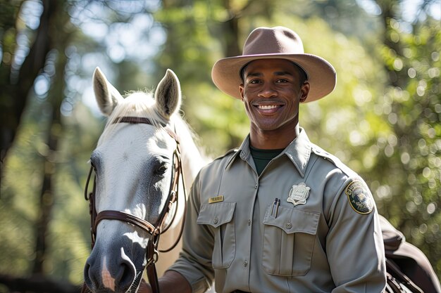 a man in a uniform and hat with a horse