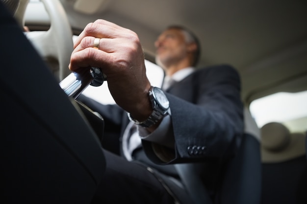 Man using a gear stick