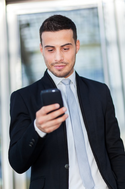 Man using his mobile phone