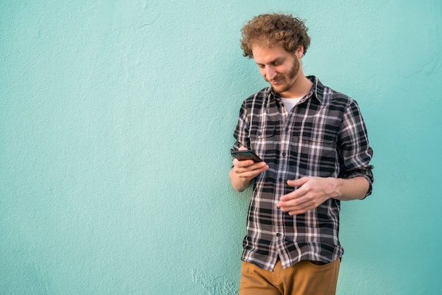 Man using his mobile phone