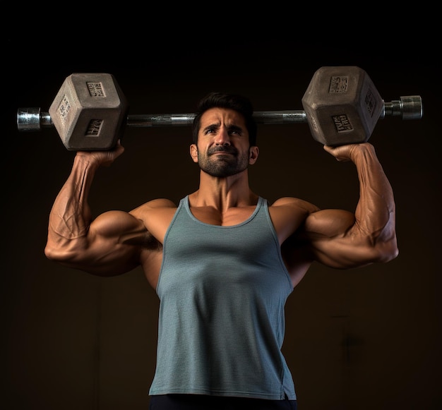 a man using a kettlebell in an indoor gym