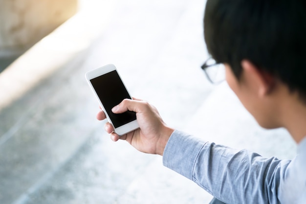 man using mobile phone