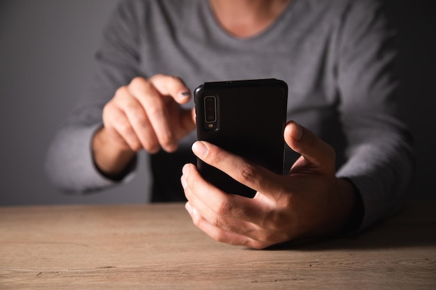 Man using mobile smartphone