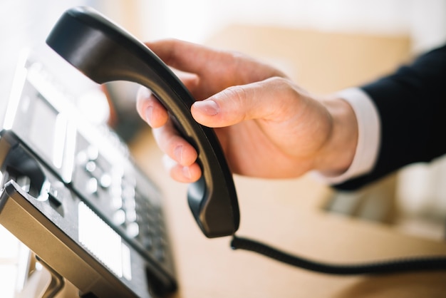 Man using phone in office