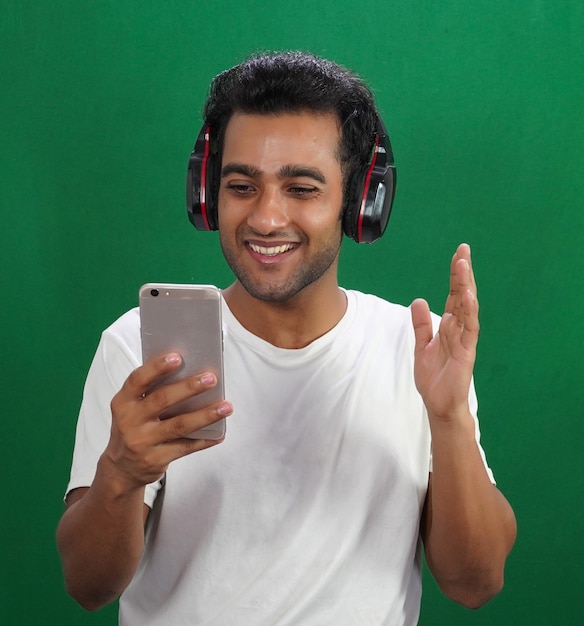 A man on Video Call using Mobile