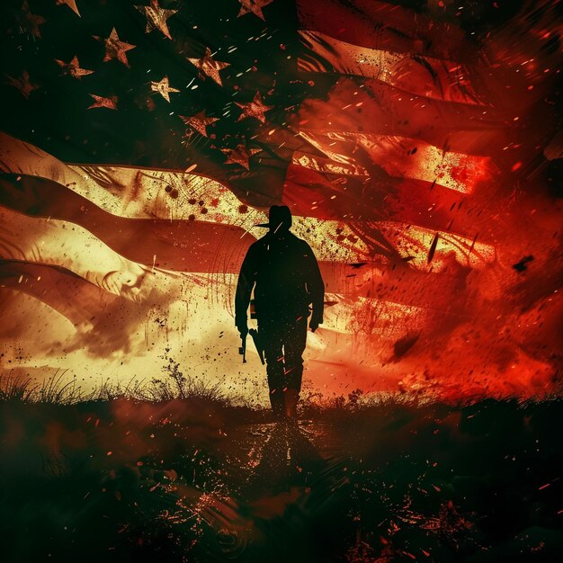 a man walks in front of a flag that says  the fire