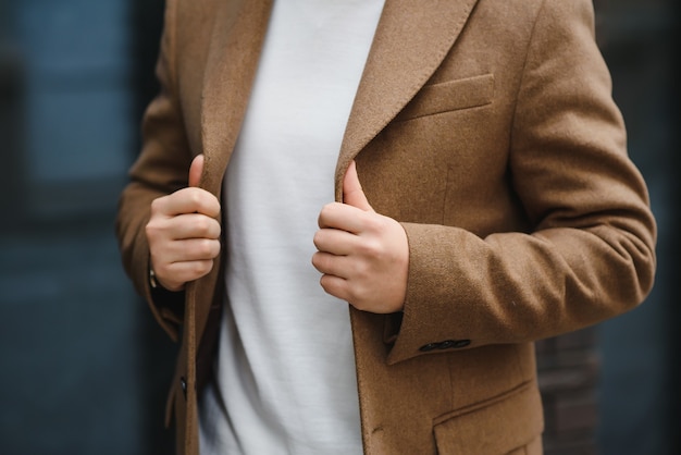 Man wearing autumn jacket