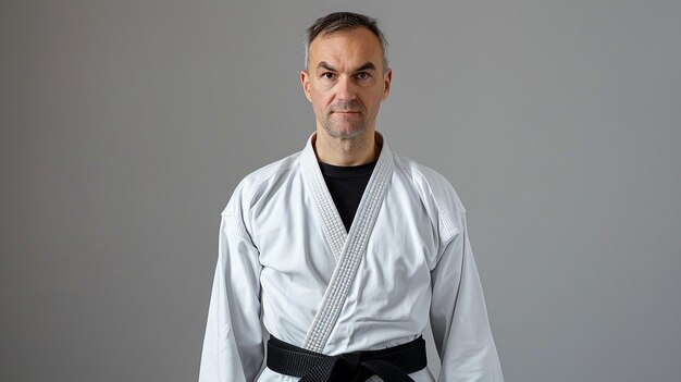 Photo a man wearing a black belt that says hijab on it