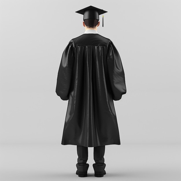 a man wearing a black graduation cap and a black jacket