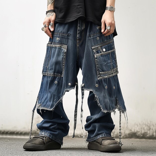 Photo a man wearing a black shirt with a tattoo on the front