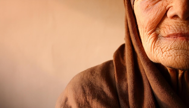 a man wearing a brown hoodie with a brown background