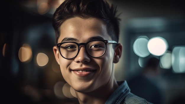 A man wearing glasses smiles at the camera.