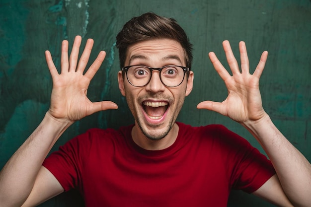 Photo a man wearing glasses that says  hes wearing glasses