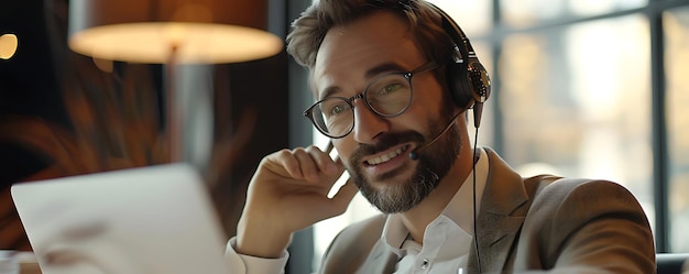 a man wearing glasses and a tie with a smile on his face