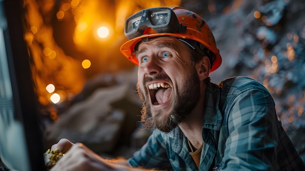 a man wearing a hard hat is smiling at the camera