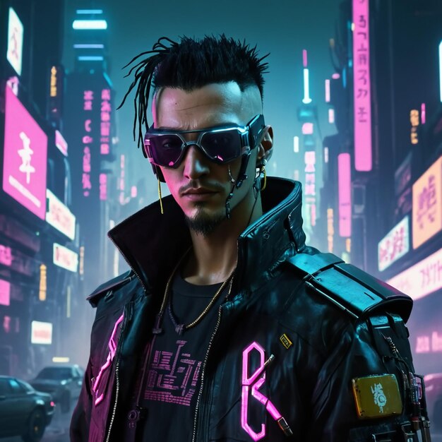 Photo a man wearing a jacket with a pink letter k on it