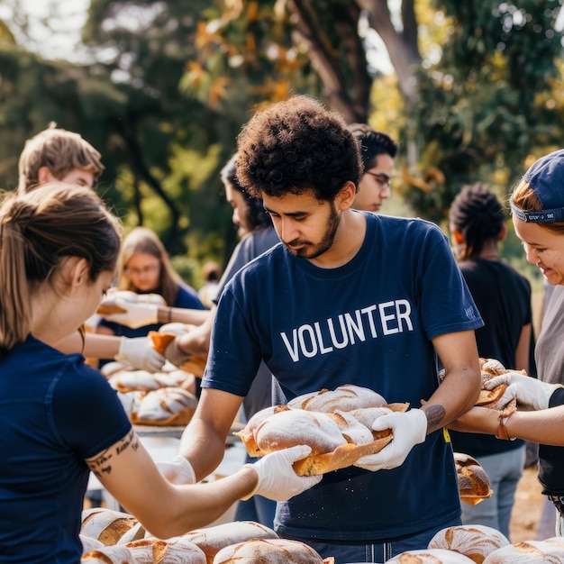 Photo a man wearing a shirt that says volunteer volunteer