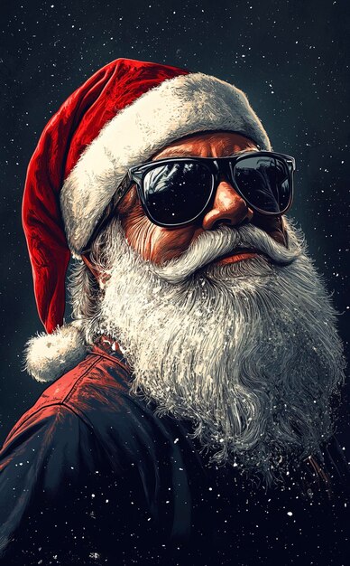 Photo a man wearing sunglasses and a santa hat is wearing sunglasses