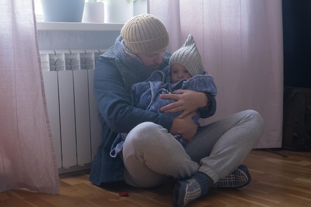 Man wearing warm clothing feeling cold Energy crisis in Europe