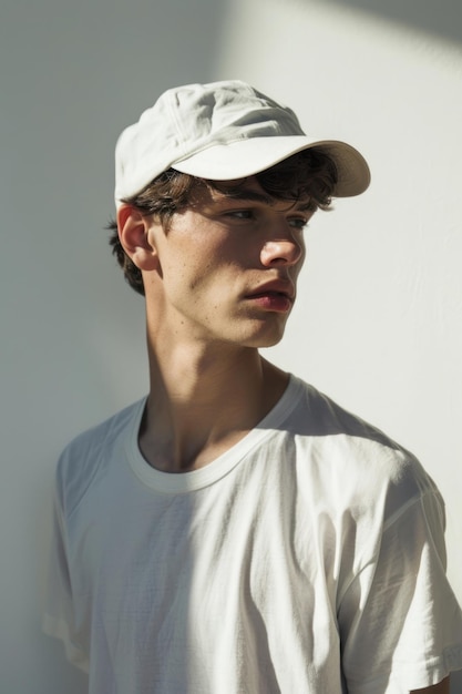 Man wearing white cap photo photography clothing