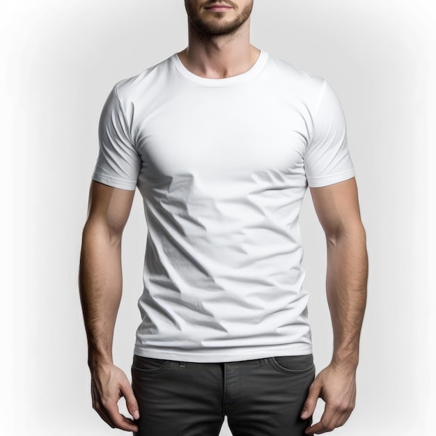 A man wearing a white tshirt