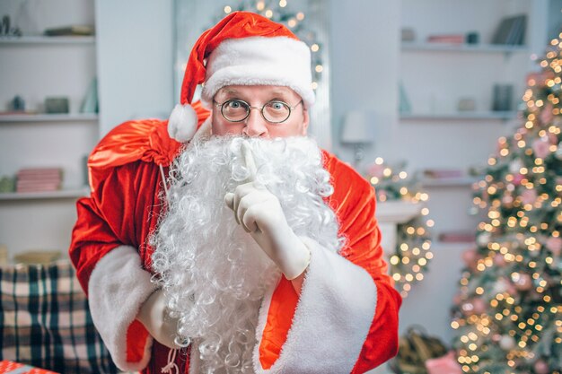 Man wears Santa Claus costume