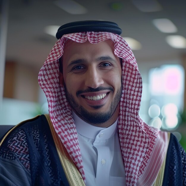 Photo a man in a white and black shirt is smiling in a hospital room