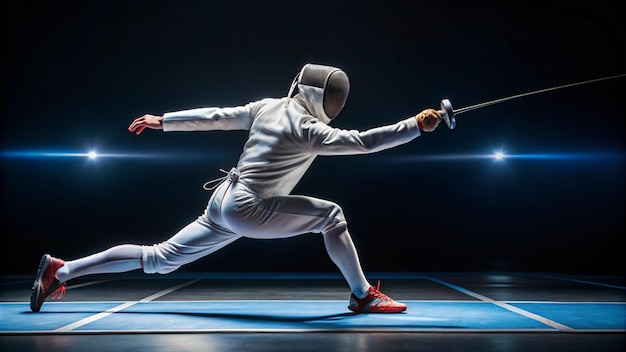 a man in a white outfit with a sword in his hand