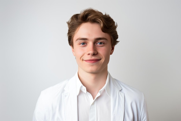 a man in a white shirt and tie