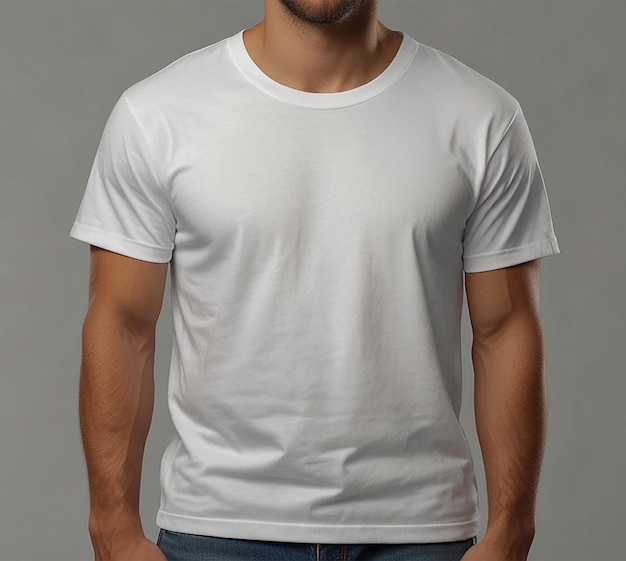 man in White Tshirt Mockup created with Generative AI